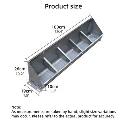 Stainless Steel Piglet Feed Trough, Livestock Feeder with Segmented Design, Open Feeding Trough, for Farms, Backyards, Pigsties, and Yards(10.2x39.4in) - size: 10.2x39.4in