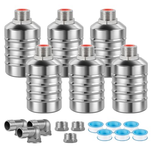 JUXILPP 6pcs 304 Stainless Steel Automatic Float Valve 1/2" and 3/4" Connection Types Precise Control Water Level Controller Water Level Control Float Valve for Sink for Water Tank Livestock Troughs - size: 6