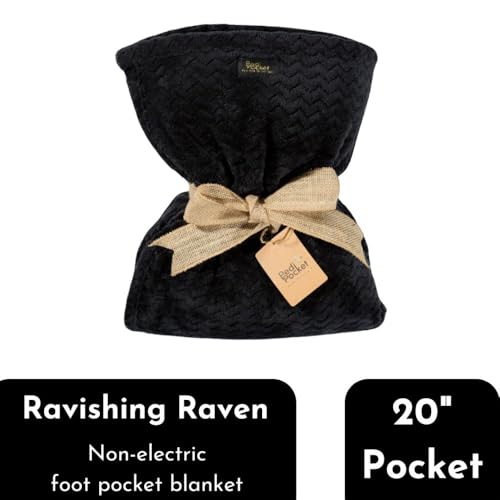 PediPocket Patented Foot Pocket Blanket – 50” x 70” with 20” Deep Foot Pocket, Plush Velvety Fleece Blanket, Everyday Luxurious Comfort, Machine Washable, Gift Idea – Ravishing Raven (Non-Electric) - color: Ravishing Raven