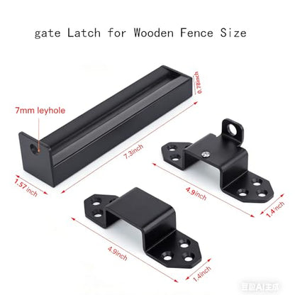 Heavy Duty Slide Bolt Gate Latch,Gate Latch Lock with Padlock Hole,Gate Latch for Wooden Fences, Barn Doors, Sliding & Swing Gates, Outdoor Sheds & Courtyards, Matte Black (1Pack) - color: Black (1Pack)