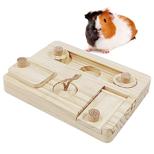 Small Pet Foraging Toy for Pigs Wooden Feeder Feeding Toy Small Animal Training Treats Feeder