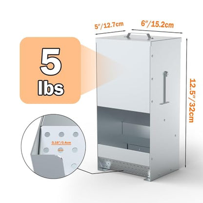 2 Packs Metal Rabbit Feeders for Cages Galvanized Steel Bunny Food Dispenser Automatic Rabbit Feeder for Rabbits Chicken Guinea Pigs Ferrets and Other Small Animals