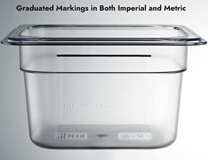 CURTA 6-Pack 1/6 Size 4" Deep NSF Polycarbonate Food Pans | Dishwasher & Freezer Safe Clear Container for Prep Tables, Buffet, Salad Bar, Commercial & Home Kitchen - color: 1/6 Size, size: 4" Deep