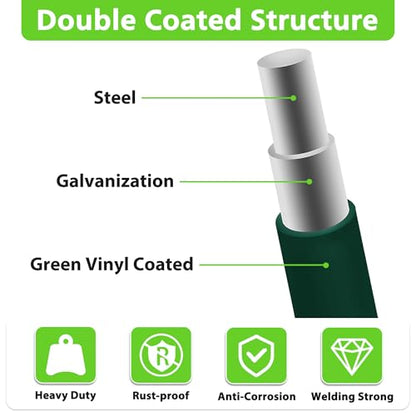 Green PVC Coated Welded Wire Fencing,2"x3" 16 Gauge,72inch H x 50ft L Garden Wire Fence Roll,2/3/4/5/6ft Tall x 50/100 ft Long Hardware Cloth Metal Mesh for Yard,Farm,Chicken,Dog,Vegetable Protection - color: Green, size: 2"x3" 72inx50ft