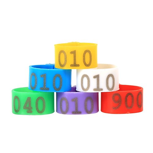 100PCS/Bag 16MM 001-100 Numbered Plastic Poultry Chickens Ducks Goose Leg Bands Leg Rings, Blue Color