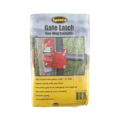 SpeeCo Genuine One Way Gate Latch, Lockable, Red. Perfect for Ranches, Pastures, and Farms. Part Number S16100500