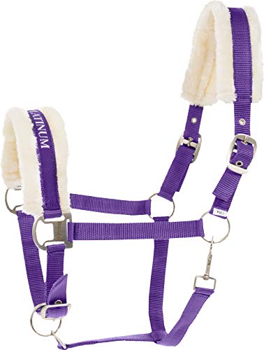 HORZE Howard Soft Fleece Padded Adjustable Polyester Horse Halter - Purple - Shetland - color: Purple, size: Shetland