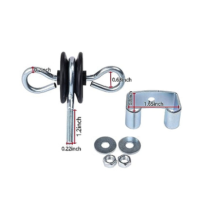 Farm Electric Fence T-Post Gate Handle Anchors Double Hook, galvanised Steel with Easy Screws, T-Post Insulators, Black (3)
