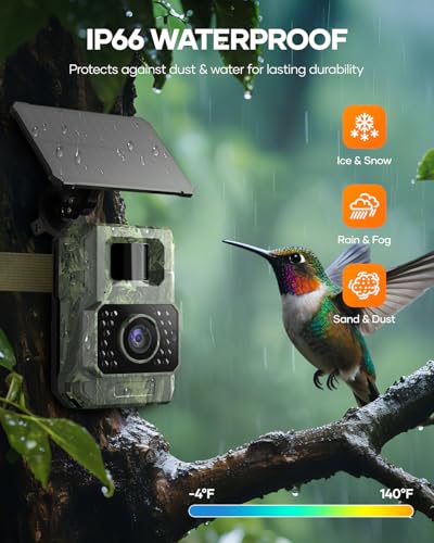 Assark Solar Trail Camera 48MP 30FPS, WiFi Bluetooth Game Camera with Motion Activated 0.2s Trigger, Night Vision Motion Activated IP66 Waterproof for Wildlife Scouting with 32GB Micro SD Card - color: Grey