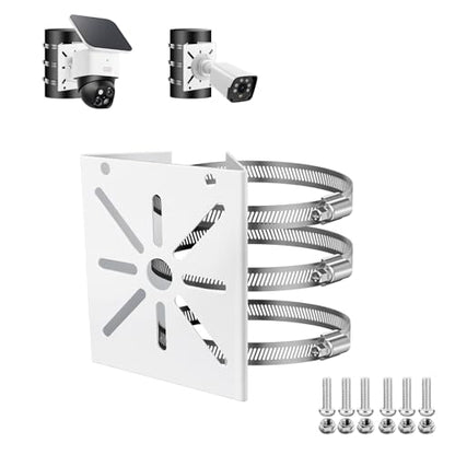 ZT-NET Universal Vertical Pole Mount for Security Camera, Heavy-Duty Metal Bracket with 3 Loops, for CCTV/PTZ Dome Cameras, Wall/Stage Lights & Solar Panels