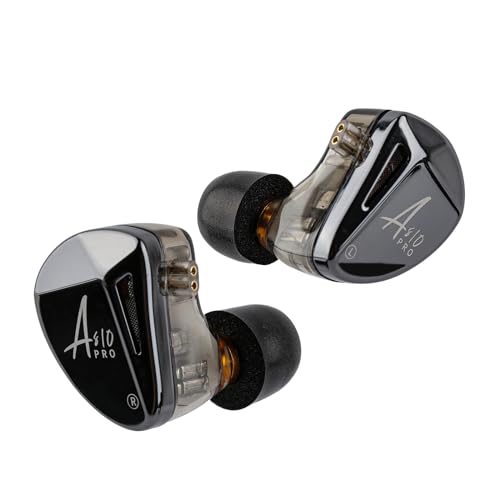 Linsoul x KZ AS10 PRO 5BA Wired Earbuds, HiFi in-Ear Earphones with Mirror Polygon Faceplate, 2 Pin Detachable Cable for Audiophile (Without Mic) - size: Without Mic