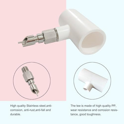 Stainless Steel Rabbit Water Nipples Metal Automatic Watering System with PVC Tee for Rat, Guinea Pig, Hamster, Ferrets (6Pcs)