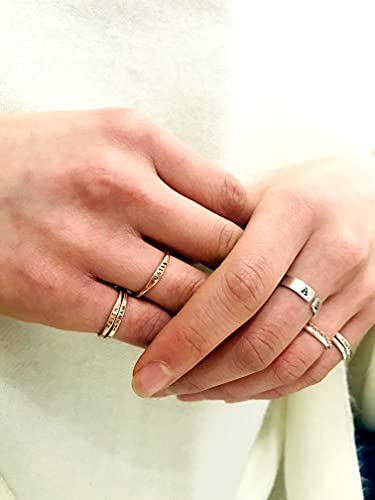 By Hannah Design Teeny Tiny Stacking Sterling Silver Ring Personalized Ring