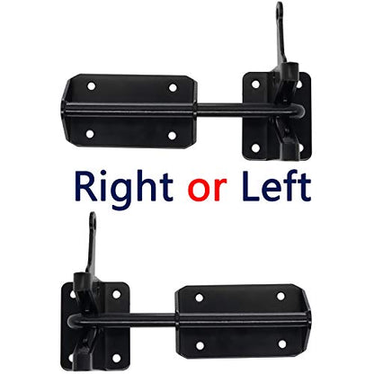 Heavy Duty Automatic Latch for Wooden & Metal Gates, Vinyl Fence, Self Locking Outswinging Pool & Dog Gate Door Latch with Gravity Security & Cable Pull Opener, Black