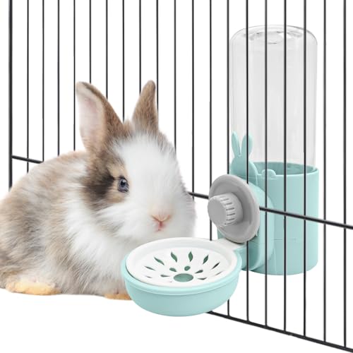 kathson Rabbit Water Dispenser for Cage 17 Oz Hanging Guinea Pig Water Bottle No Drip Gravity Automatic Bunny Water Bottle No Leak Small Animal Water Bottle for Chinchilla Ferret Hamster(Light Blue) - color: Light Blue