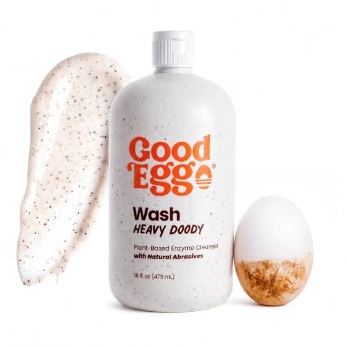 GoodEgg Heavy Doody Egg Wash, 16 oz Heavy Duty Plant-Based Enzyme Cleanser with Natural Abrasives, Egg Washer Scrubber for Fresh Eggs, Chicken Coop Cleaning, Made in USA