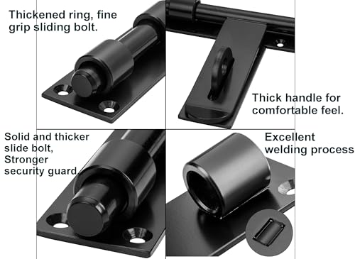 17" Slide Bolt Gate Latch，Face Mount Weld/Screws on gate Left/Right Side | Thickened for Large Wooden/Metal Gates，Fence Gate Latch, Barn Door Lock,Latch Hardware(Patent Pending)