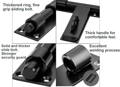 17" Slide Bolt Gate Latch，Face Mount Weld/Screws on gate Left/Right Side | Thickened for Large Wooden/Metal Gates，Fence Gate Latch, Barn Door Lock,Latch Hardware(Patent Pending)