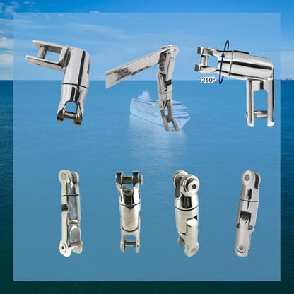 Duty 316 Stainless Steel Multi-Directional Double Anchor Swivel Connector(1/4"-5/16" 3/8"-1/2") - size: 3/8"-1/2"