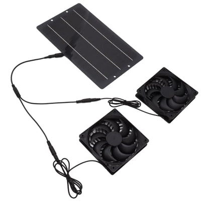 10W Solar Panel Fan Kit – Dual Exhaust Wall Mounted for Chicken Coops & Greenhouses