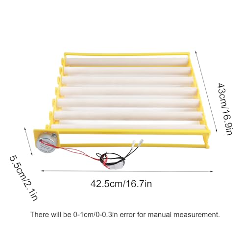 Egg Incubation Tray Automatic Egg Turner with 7 Rollers for Chicken Duck Quail Eggs, Large Capacity 16.9x16.7x2.1 Incubator Accessories for Home Farm Use