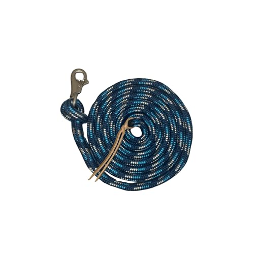 Kensington Ballistic Nylon Clinician Training Lead - 15" ft Training Lead - Tear-Resistant, with Metal Hardware to Keep Lead Fastened - Heavy Duty Braided Lead with Quick Swivel Snap - color: Kentucky Blue Lead W/Satin Snap, size: 15'