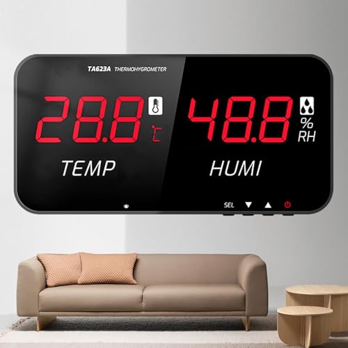Industrial Temperature and Humidity Meter LED Display Greenhouse Hygrometer Thermometer for Home Office Industrial Settings