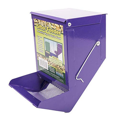 Ware Manufacturing 5-Inch Sifter Pet Feeder with Lid (Assorted Colors).