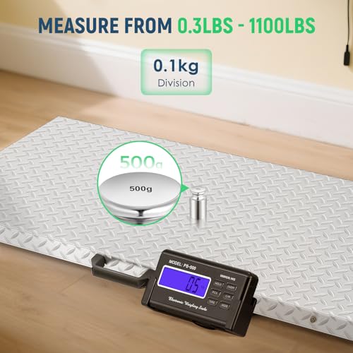 Antstone Dog Scale for Large Breed 1100lb X 0.2lb Livestock Scale for Pigs, Cattle with 40.7” X 20.9” Stainless Steel Weighing Platform