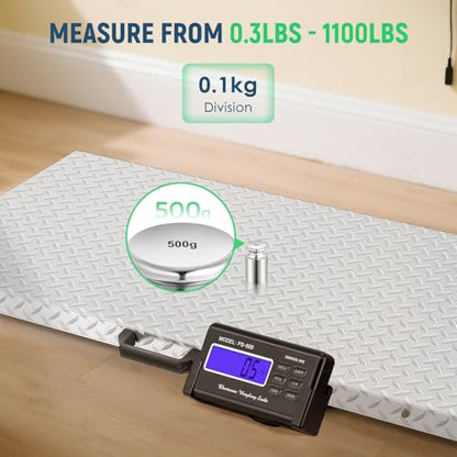 Antstone Dog Scale for Large Breed 1100lb X 0.2lb Livestock Scale for Pigs, Cattle with 40.7” X 20.9” Stainless Steel Weighing Platform