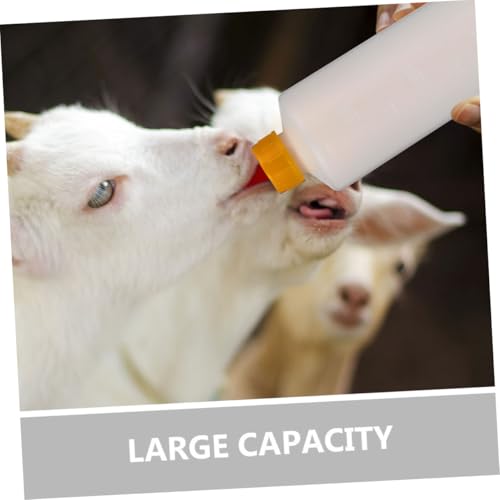 Kisangel 2sets Animal Feeding Bottles Goat Milk Bottle Feeder for Cows Sheep Goats Farm Use Milk Nipple