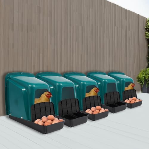 5 Pack Roll Away Egg Collection Trays,Chicken Laying Boxes, Ventilated,Chicken Nesting Boxes,Roll Out Laying Boxes for Hens,Egg Nesting Box for Hen Coops, Backyard Poultry Farms