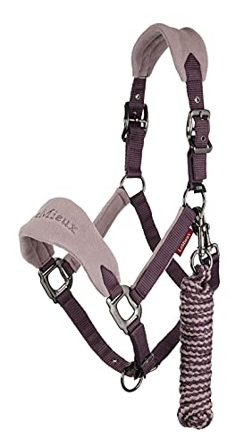 LeMieux Vogue Fleece Headcollar - Halter & Leadrope - Extra Padding, Adjustable at Curb and Poll Strap - color: Hunter Green, size: x-full
