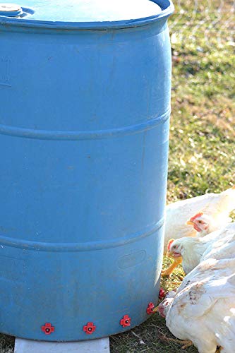 RentACoop DIY Waterer Kit - Horizontal Nipples with Dribble Dish and Installation Tool - Great for Chickens, Turkeys, Peafowl, and Other Poultry - 50 Pack - size: 50 Pack