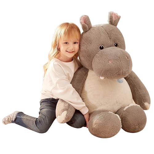 IKASA Giant Hippo Stuffed Animal,30" Jumbo Plush Toy, Soft and Cute Toys for Kids Boys Girls (Gray) - style: Hippo