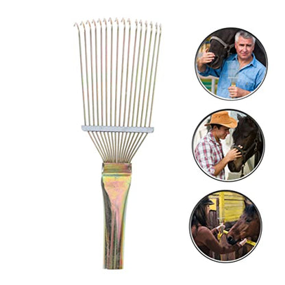 TOYANDONA Horse Grooming Brush Rake for Cattle and Livestock Lightweight Pet Hair Tool with Skid Handle Mud and for Easy Grooming