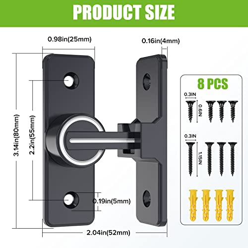 Barn Door Lock Hardware, Heavy Duty 90 Degree Flip Latch Privacy Lock, Zinc Alloy Sliding Barn Door Latch for Bathroom, Bedroom, Closet, Garage, Shed and Gate (Luminous-2PCS) - color: Luminous-2PCS