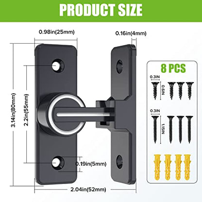 Barn Door Lock Hardware, Heavy Duty 90 Degree Flip Latch Privacy Lock, Zinc Alloy Sliding Barn Door Latch for Bathroom, Bedroom, Closet, Garage, Shed and Gate (Luminous-2PCS) - color: Luminous-2PCS