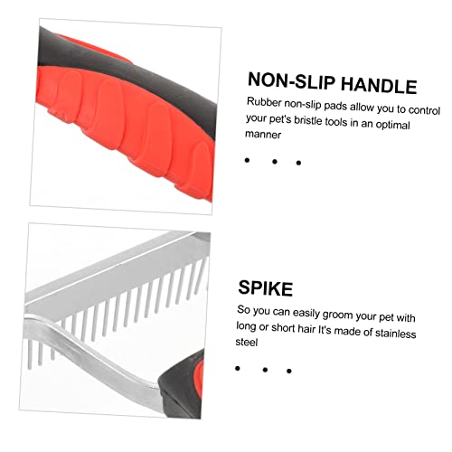BESTonZON Ergonomic Rubber Handle Horse Hair Grooming Comb with Durable Rust Resistant Metal Teeth Comfortable Massage Brush for Horse Fur Cleaning and Shedding Removal