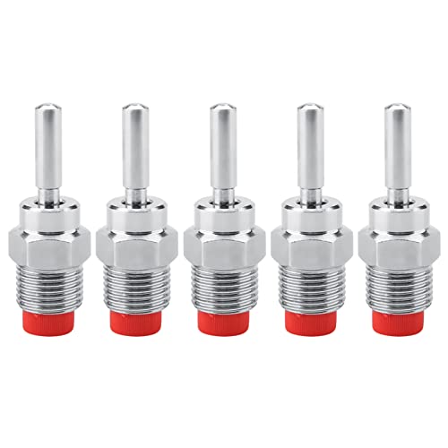 Stainless Steel Automatic Pig Nipple Drinker Waterer with Long Rod, Red Copper Cap, 5pcs for Sow Piglets, Sheep, Horse, Cattle, and Poultry - Farm Animal Waterer, Livestock Waterer