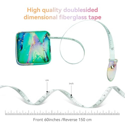 Mini Retractable Soft Tape Measure for Sewing, Cloth Fabric, Body Measurements, Emerald Green - color: Emerald Green