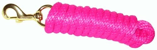 Hamilton Poly Horse Lead Rope with Bolt Snap, 10' Long x 5/8" Thick, Hot Pink, Barn Horse Tack for Daily Use - color: Hot Pink
