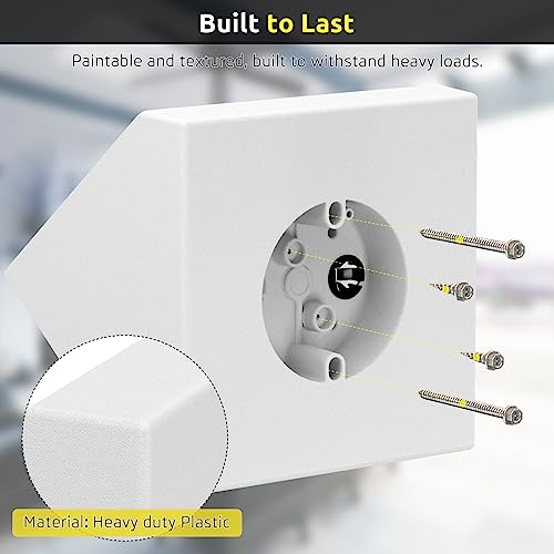 Fan Mounting Box, Ceiling Fan Mounting Bracket, Ceiling Fan Mounting Box, Ceiling Fan Mounting Kit, Fan Mounting Bracket, Fits Cathedral Ceiling Angles of 80° or Up, White,1-Pack - color: White