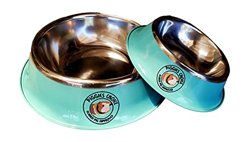 Non-Tip Metal Guinea Pig Pellet Dish Bowl Goes with The Space House Guinea Pig Hidey Many Colors (XL Bowl, Teal) - color: Teal