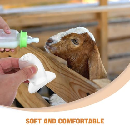 5pcs Silicone Calf Nursing Nipples Replacement Milk Feeding Bottle Accessories for Young Animals Efficient Feeding Design Pet Supplies