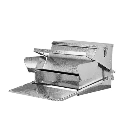 20'' Automatic Treadle Chicken Feeder, No Waste No Spill Rodent Proof Metal Chicken Feeder with Weatherproof Lid & Lock, Chicken Supplies for Your Chickens Duck Bantams Pheasants Poultry Coop