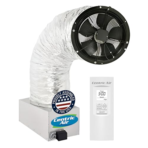 Centric Air 2.7 (R13) Whole House Fan | Ultra Quiet & Energy Saving | R13 Insulated Damper | Plug & Play, 2 Speed Remote with Temp/Timer | 15-Year Warranty | Ventilates Up to 1800 Sq Ft - color: Remote Control, size: 2.7 (R13)