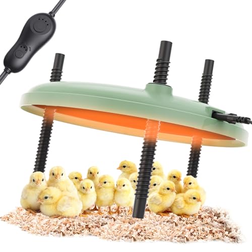 Chicken Brooder Heater, Adjustable Height &Temperature, 12" Metal Heating Plate, Easy Clean, Safe Use 35Watts Chick Warmer, Coop Heater, for Home Backyard Farm Warming Chicken Quail Duck Dog Cats