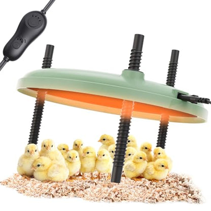 Chicken Brooder Heater, Adjustable Height &Temperature, 12" Metal Heating Plate, Easy Clean, Safe Use 35Watts Chick Warmer, Coop Heater, for Home Backyard Farm Warming Chicken Quail Duck Dog Cats