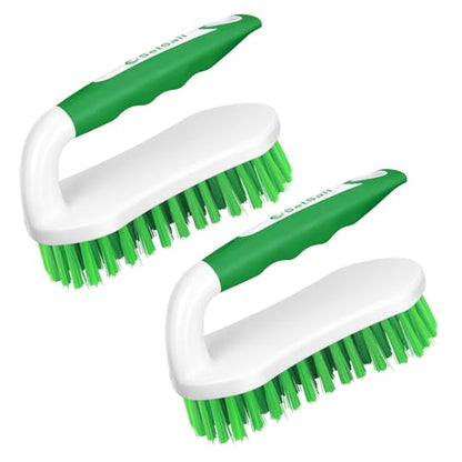 SetSail Scrub Brush, Heavy-Duty Scrub Brushes for Cleaning with Stiff Bristles Cleaning Brush for Shower, Bathroom, Carpet, Kitchen and Bathtub Scrubber - 2 Pack Green - color: Green